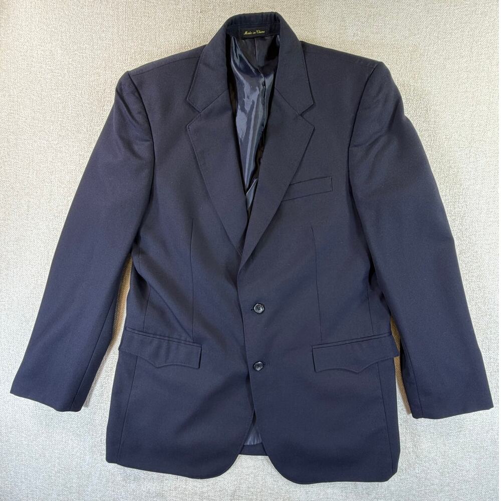 Circle S Men's 42L Black Two Button Western Blazer Sport Coat Cowboy Formal Wear